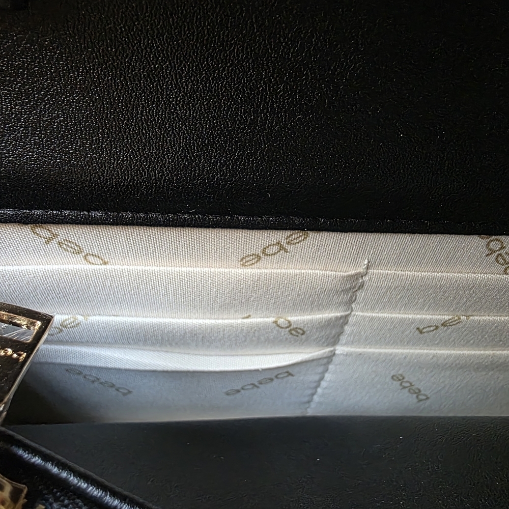 Bebe Black Chevron Quilted Crossbody Bag (PUR7) - Picture 8 of 16